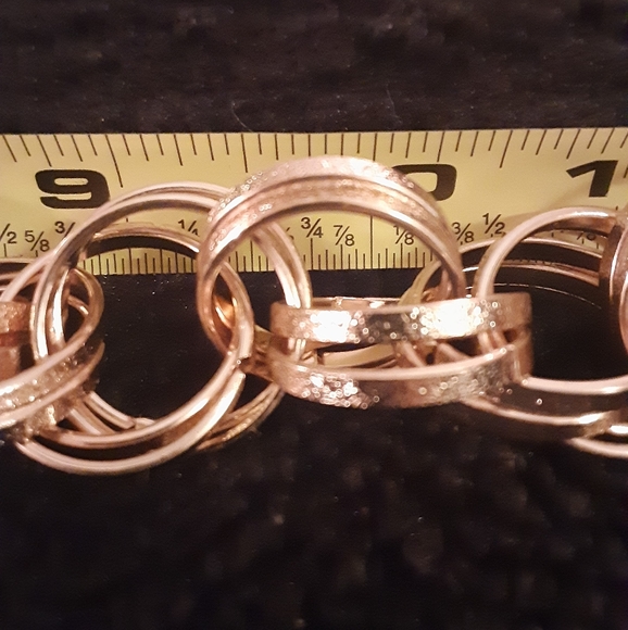 Goldtone Layered Oval Chain Link Necklace Fashion Jewelry Costume  Vintage - Picture 7 of 7